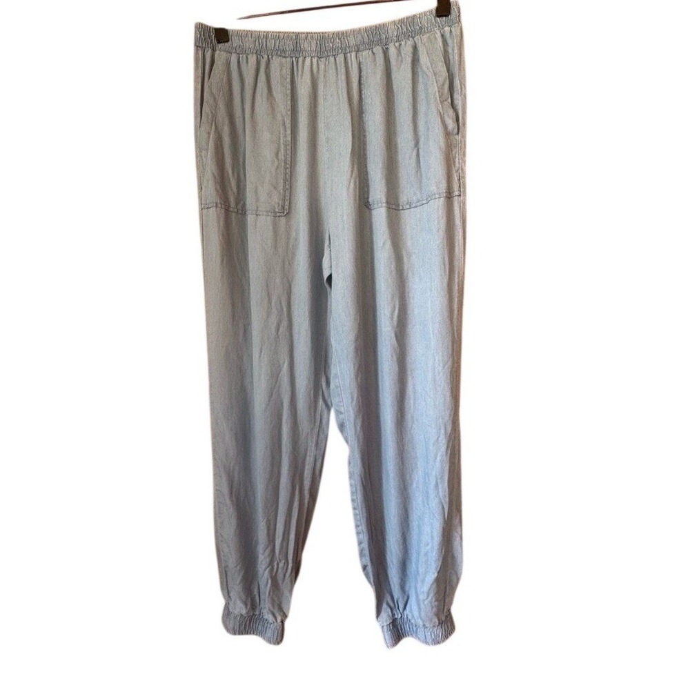 Joggers Chambray Light Blue 32" Waist Summer Pants Capsule Casual Lightweight